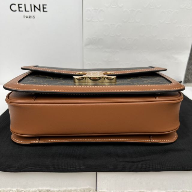 Celine original canvas medium triomphe bag 187363 tan