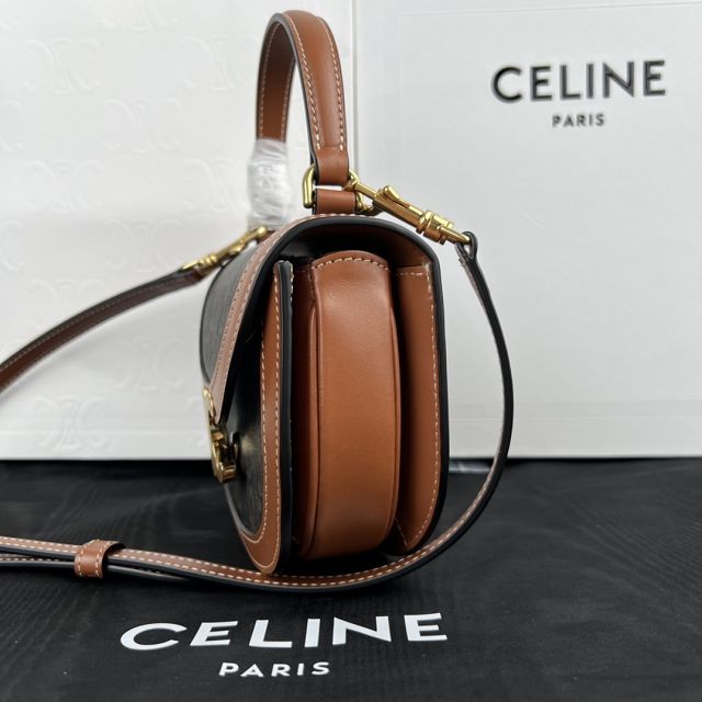 Celine original canvas mini besace bag 10L063 tan