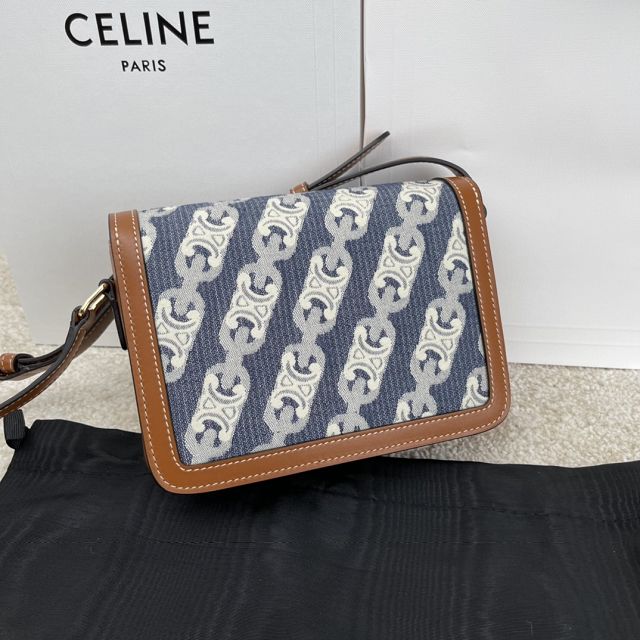 Celine original canvas small triomphe bag 188423 blue