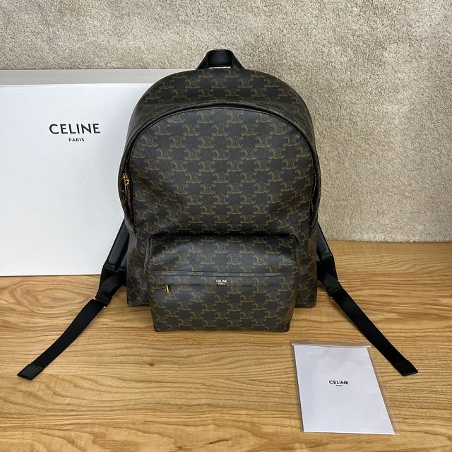 Celine original canvas triomphe backpack 188382 black