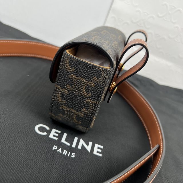 Celine original canvas triomphe belt bag 4523 tan