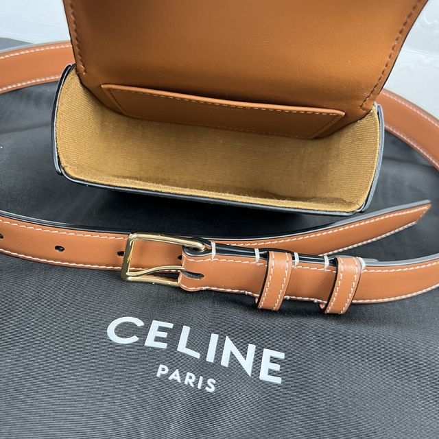 Celine original canvas triomphe belt bag 4523 tan