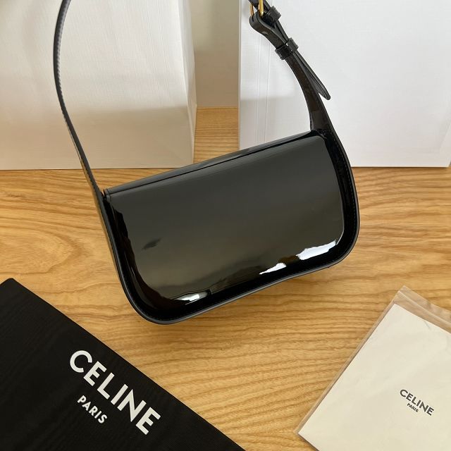 Celine original patent calfskin terence shoulder bag 118313 black