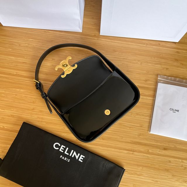 Celine original patent calfskin terence shoulder bag 118313 black