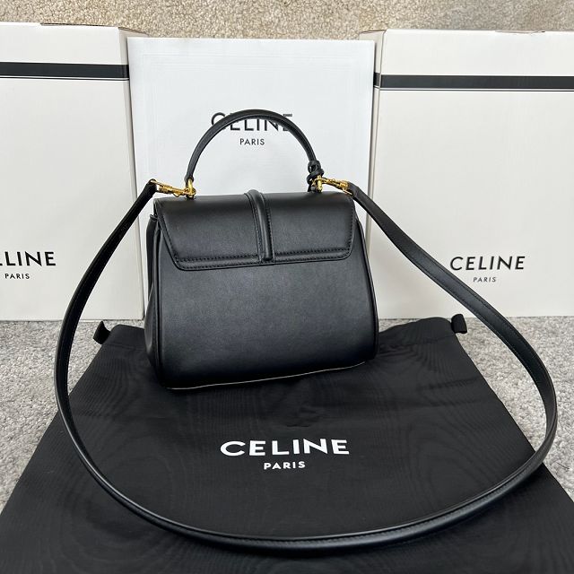 celine original calfskin mini 16 bag 197983 black