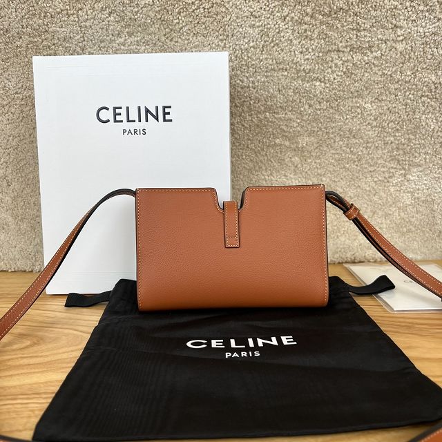 celine original calfskin mini soft 16 shoulder bag 100443 tan