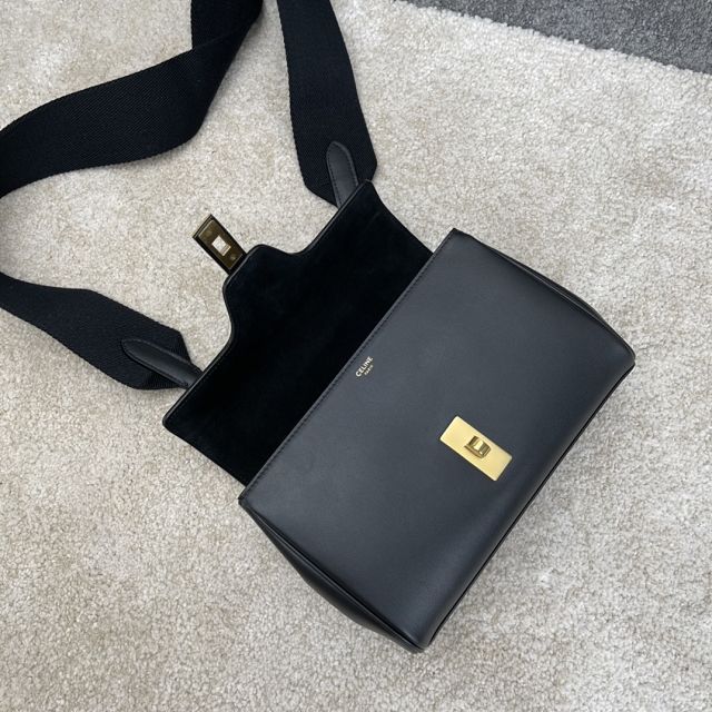 celine original calfskin small soft 16 bag 196853 black