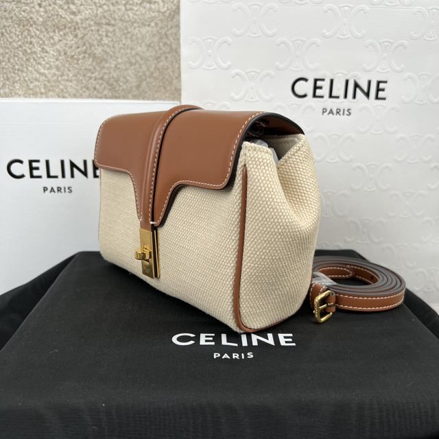 celine original canvas mini soft 16 bag 10L353 natural