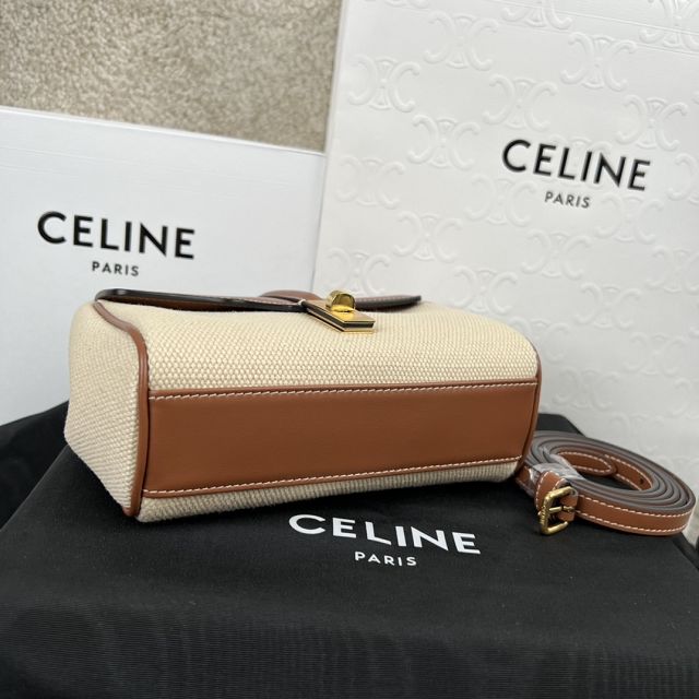 celine original canvas mini soft 16 bag 10L353 natural