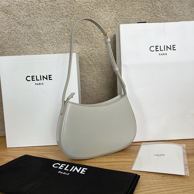 Celine original calfskin medium tilly bag 115703 light grey