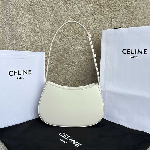 Celine original calfskin medium tilly bag 115703 white