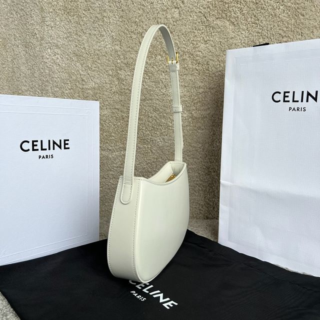 Celine original calfskin medium tilly bag 115703 white