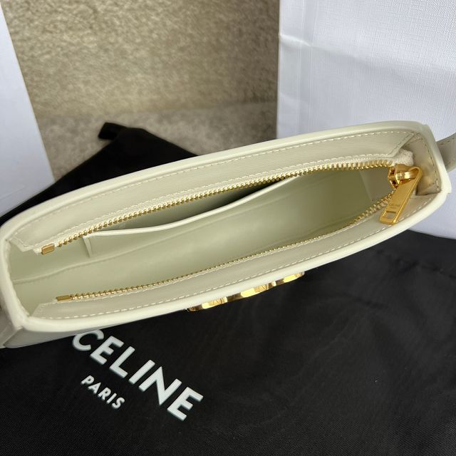 Celine original calfskin medium tilly bag 115703 white