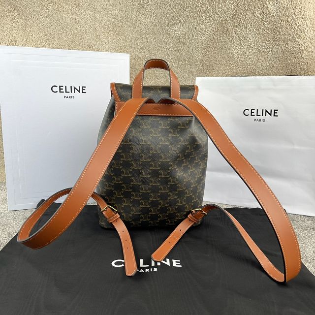 Celine original canvas triomphe backpack 117902 tan