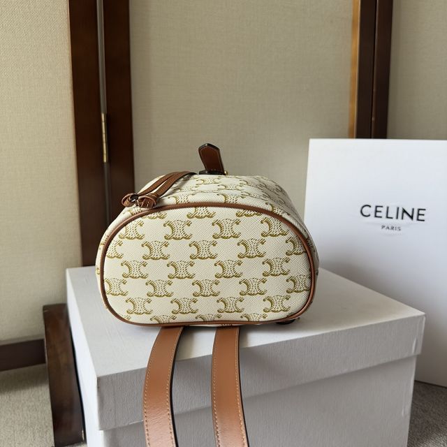 Celine original canvas triomphe mini backpack 197662 white