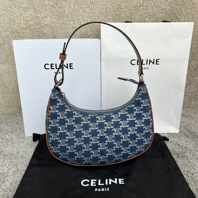 Celine original denim canvas ava bag 193952 blue