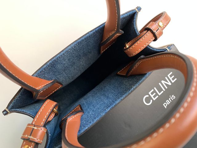 Celine original denim mini cabas 194372 blue