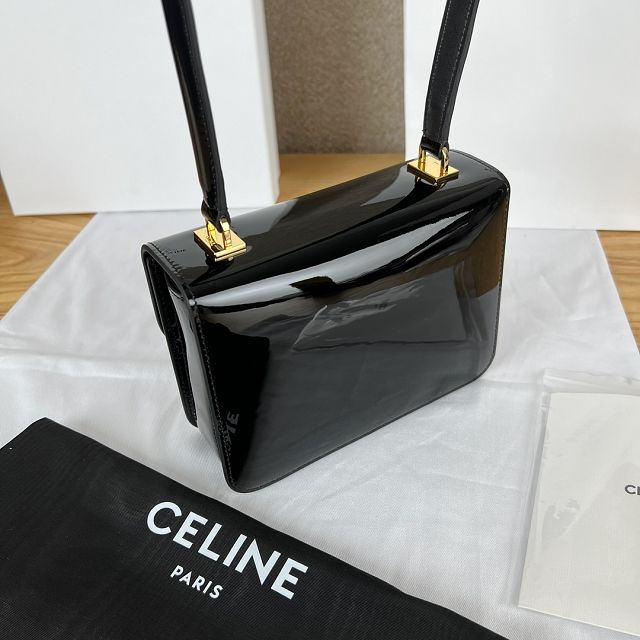 Celine original patent calfskin small garence bag 118053 black