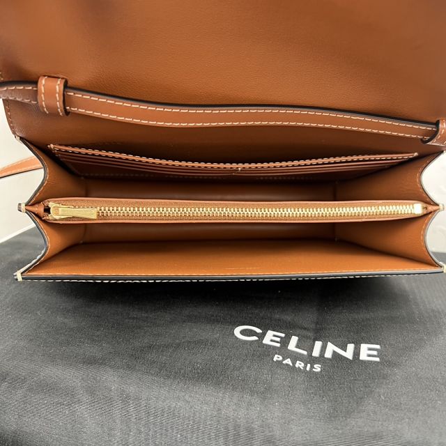 Celine original triomphe canvas enveloppe 113322 tan