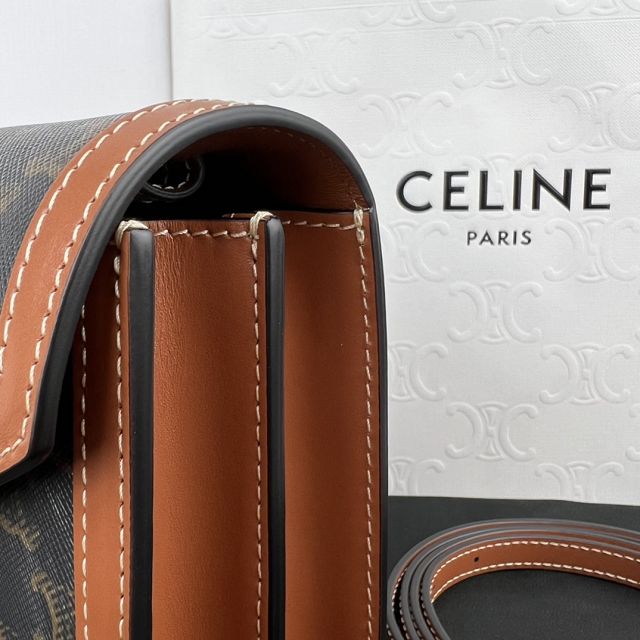 Celine original triomphe canvas enveloppe 113322 tan