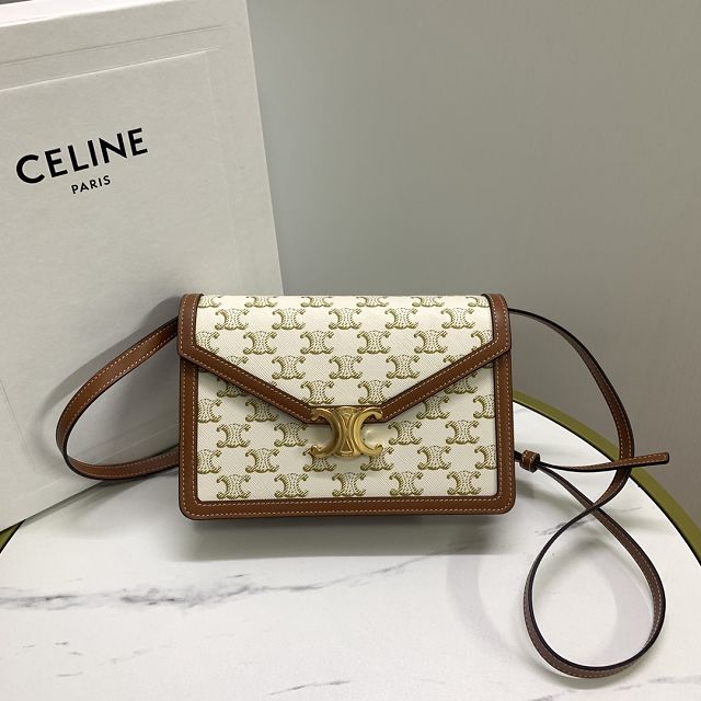 Celine original triomphe canvas enveloppe 113322 white