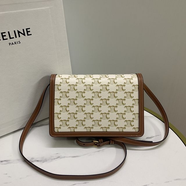 Celine original triomphe canvas enveloppe 113322 white