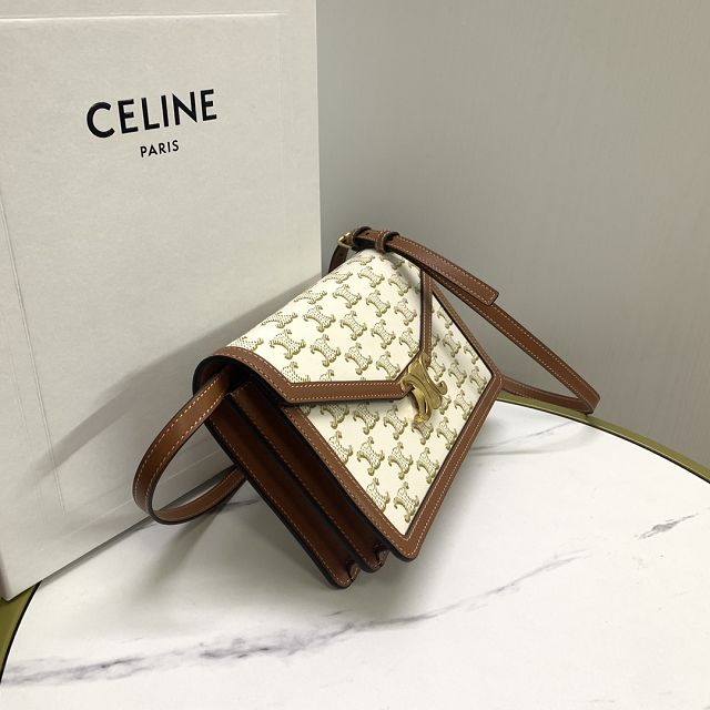 Celine original triomphe canvas enveloppe 113322 white