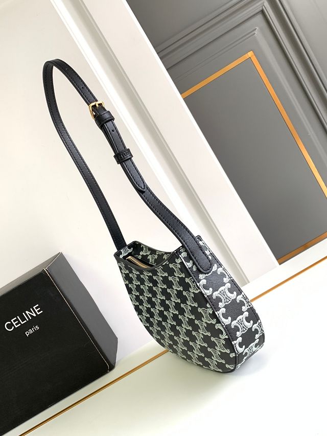 Celine original triomphe canvas medium tilly bag 115703 black