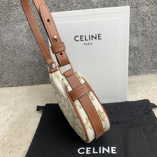 Celine original triomphe canvas mini ava bag 101602 white