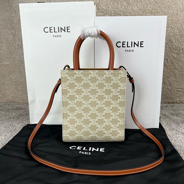 Celine original triomphe canvas mini cabas 194372 beige