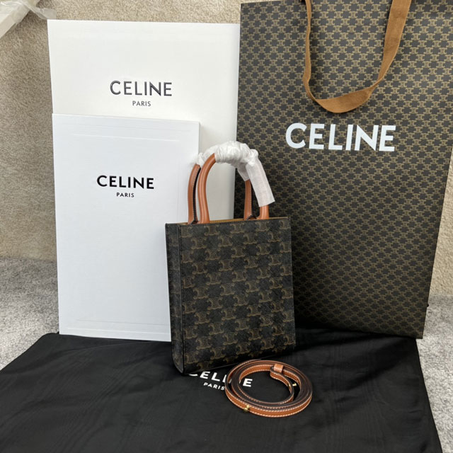 Celine original triomphe canvas mini cabas 194372 tan