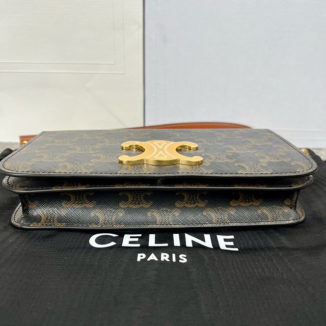 Celine original triomphe canvas multi pochette 10L972 tan