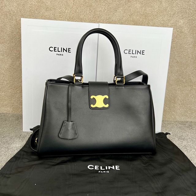 Celine original calfskin appoline handbag 114963 black