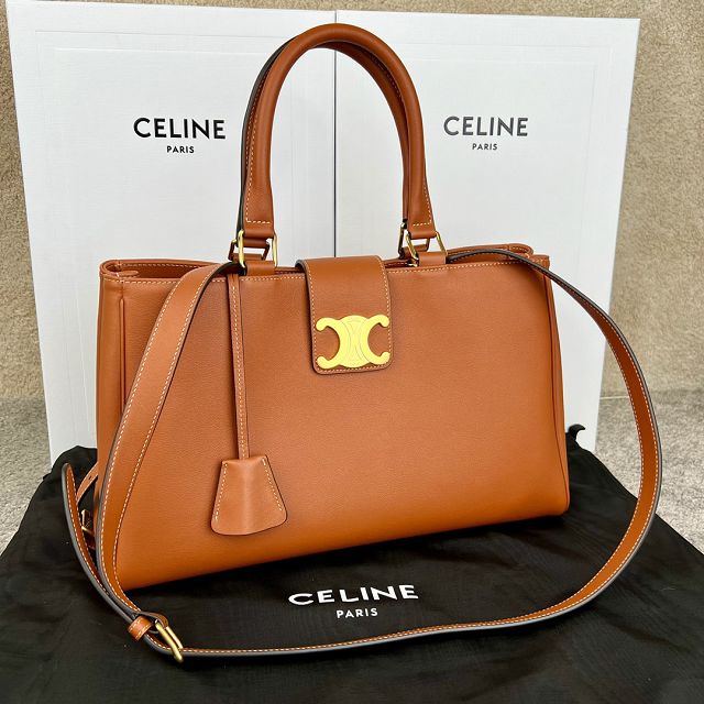 Celine original calfskin appoline handbag 114963 tan