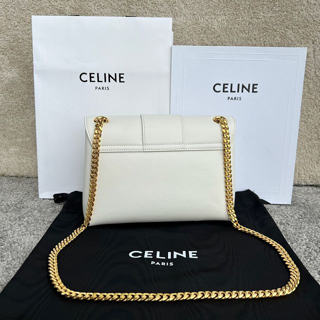 Celine original calfskin medium victoire bag 115853 white