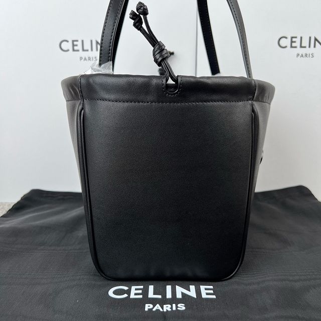 Celine original calfskin small cabas drawstring 111013 black	