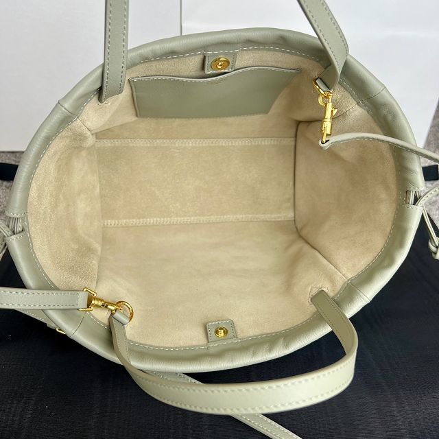 Celine original calfskin small cabas drawstring 111013 light green