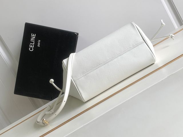 Celine original calfskin small cabas drawstring 111013 white