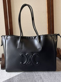 Celine original calfskin large cabas drawstring 199973 black