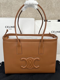 Celine original calfskin large cabas drawstring 199973 tan