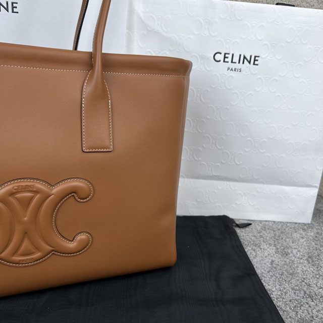 Celine original calfskin large cabas drawstring 199973 tan