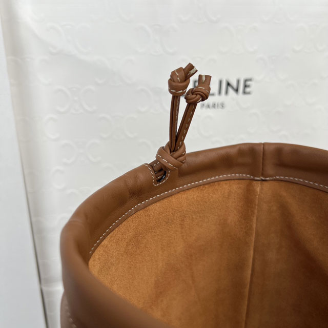 Celine original calfskin large cabas drawstring 199973 tan