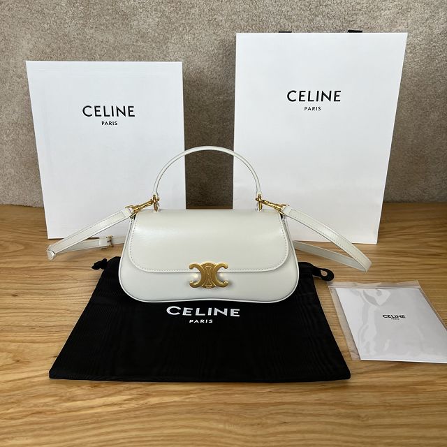 Celine original calfskin small lola bag 119533 white