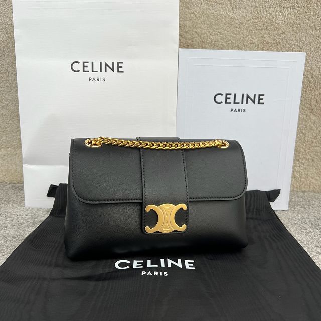 Celine original calfskin small victoire bag 116593 black