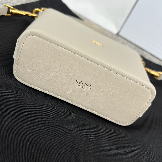 Celine original calfskin triomphe mini bucket bag 10K943 beige