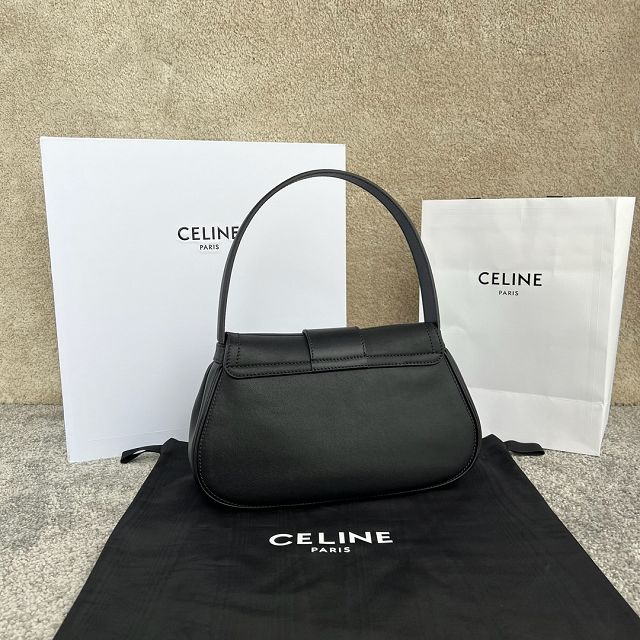 Celine original calfskin triomphe polly bag 115633 black