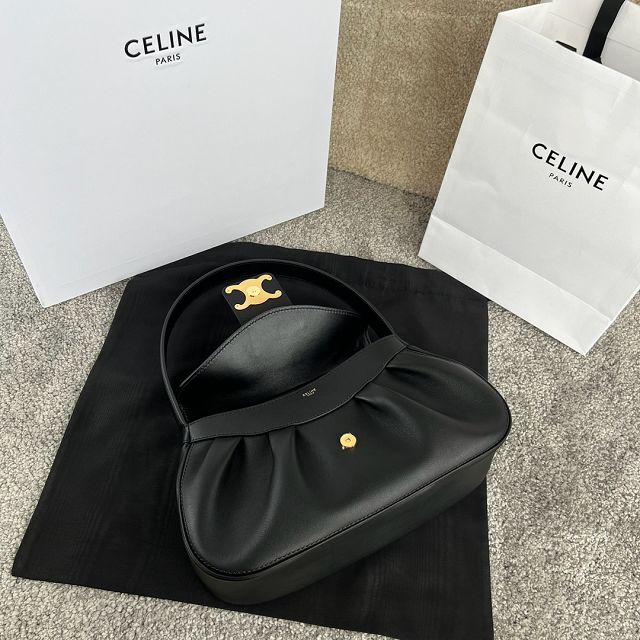 Celine original calfskin triomphe polly bag 115633 black