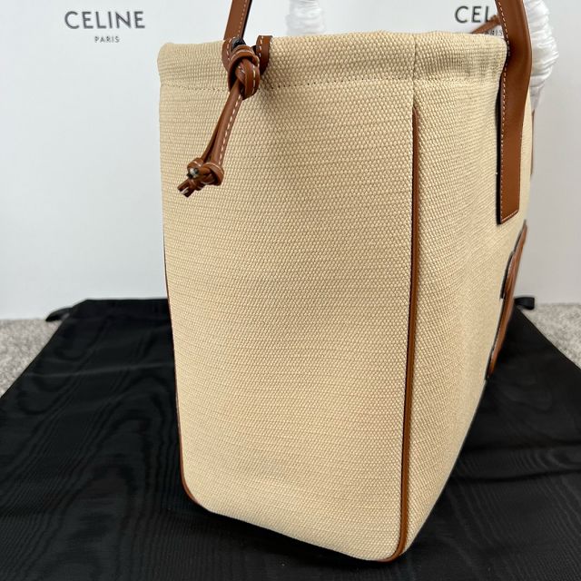 Celine original canvas large cabas drawstring 199973 natural