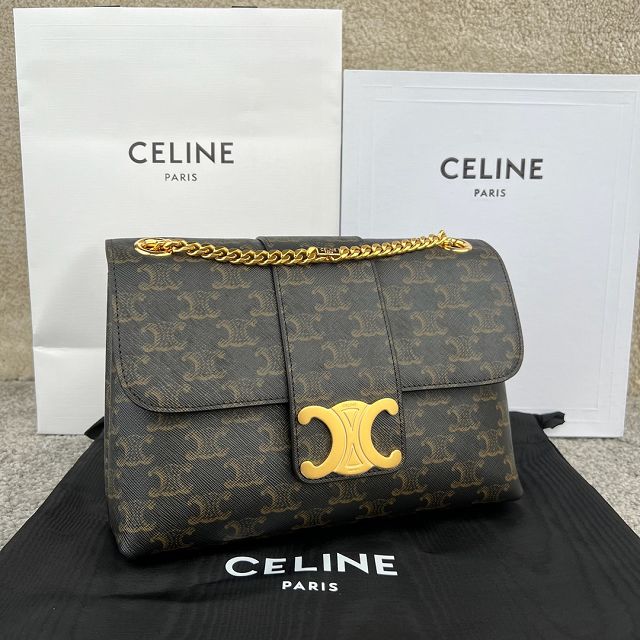 Celine original triomphe canvas medium victoire bag 115853 tan