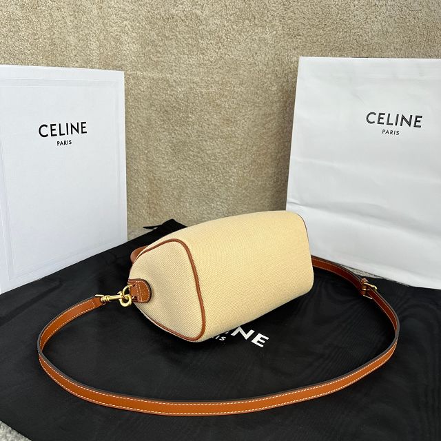 Celine original triomphe canvas small boston bag 113773 natural